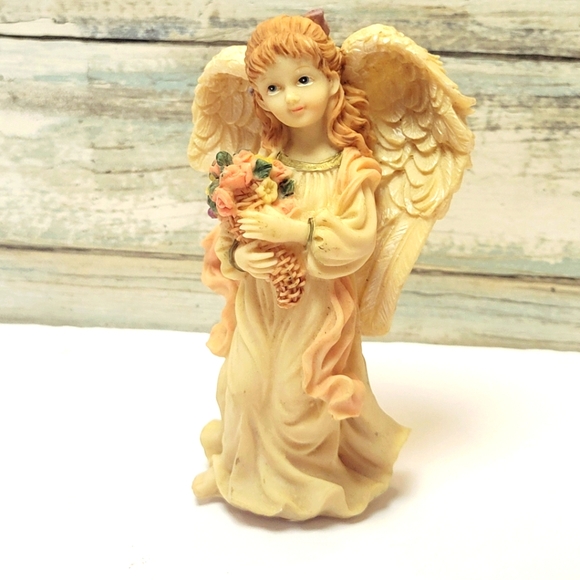 Angel Figurine with Flowers - Picture 2 of 7